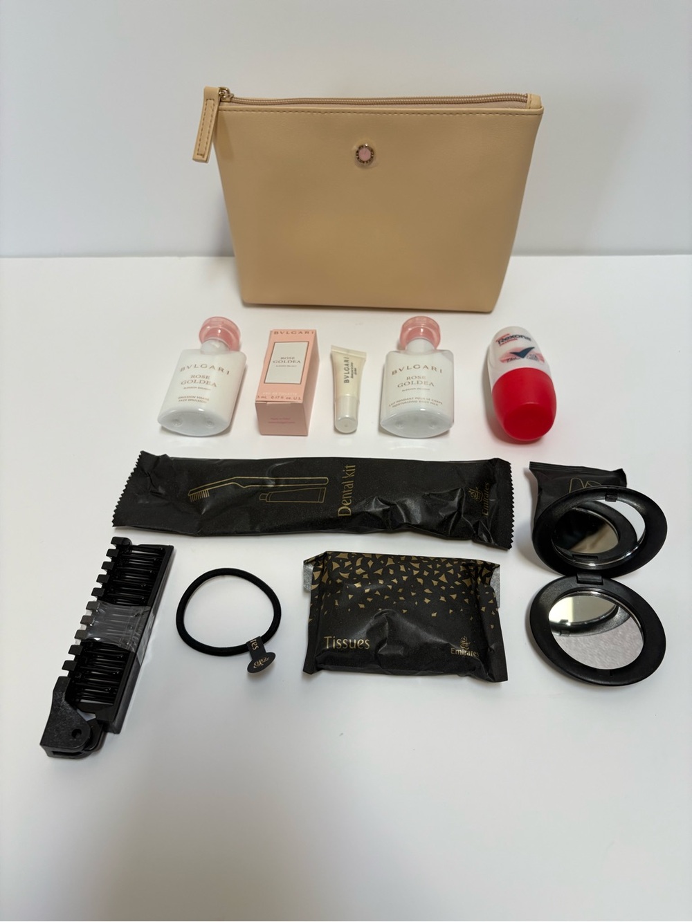 Bvlgari Leather Cosmetic Bag Bundle (12 P) Emirates First Class Business class